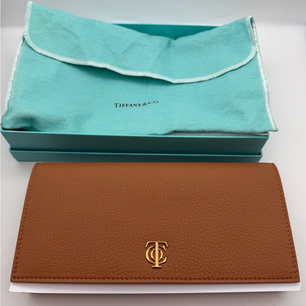 Tiffany & Co. New clay brown Continental Flap Wallet Leather